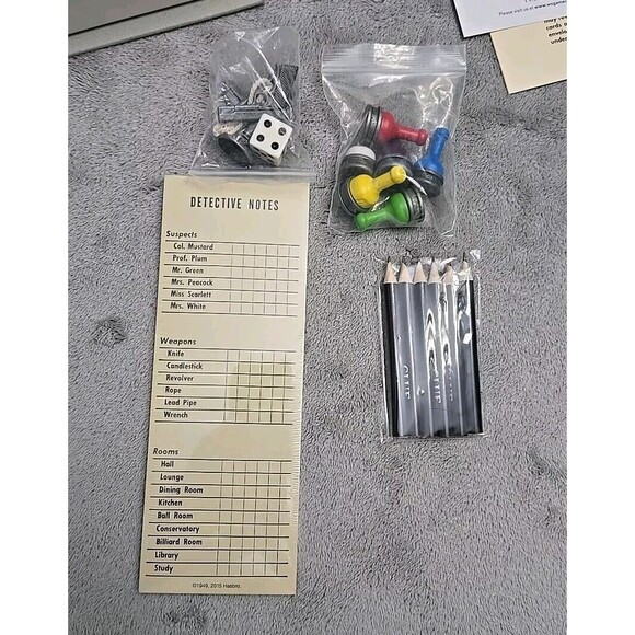 Clue Game Vintage Bookshelf Edition Parker Brothers Hasbro 2016 Complete - Picture 9 of 9